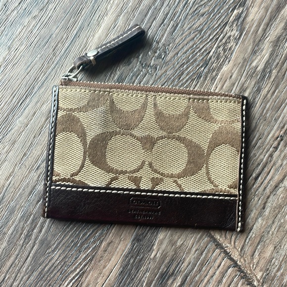 Brown Coach card case - Picture 1 of 3